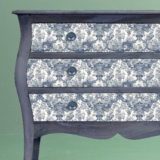  bloemenblauw naadloos Toile de Jouy Tissuepapier