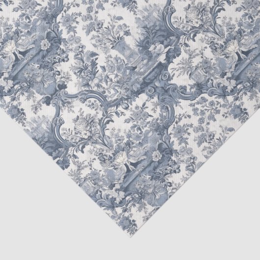  bloemenblauw naadloos Toile de Jouy Tissuepapier (Detail)