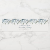 Bloemenblauw Spaans Bruiloft Waterfles Etiket (Enkel label)