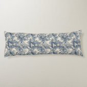  bloemenblauw toile de jouy lichaamskussen (Achterkant)