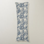  bloemenblauw toile de jouy lichaamskussen (Voorkant Verticaal)