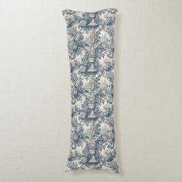  bloemenblauw toile de jouy lichaamskussen