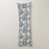  bloemenblauw toile de jouy lichaamskussen (Achterkant (Verticaal))