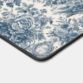  bloemenblauw toile de jouy monogram bureaumat (Hoek)