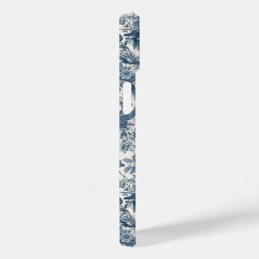 bloemenblauw toile de jouy monogram Case-Mate iPhone case (Achterkant / Rechts)