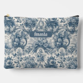 bloemenblauw toile de jouy monogram etui (Voorkant)