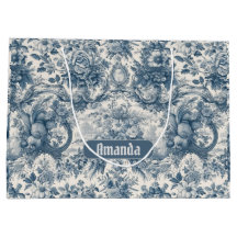  bloemenblauw toile de jouy monogram