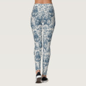  bloemenblauw toile de jouy monogram leggings (Achterkant)