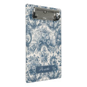 bloemenblauw toile de jouy monogram mini klembord (Schuin)