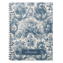  bloemenblauw toile de jouy monogram
