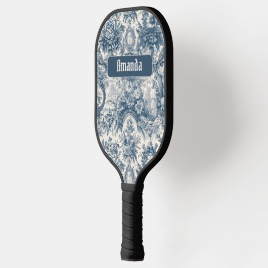 bloemenblauw toile de jouy monogram pickleball paddle (Links)