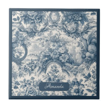  bloemenblauw toile de jouy monogram
