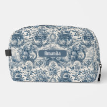  bloemenblauw toile de jouy monogram