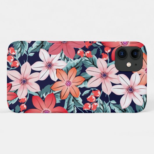  bloemenblauw tuinroze bloemen gierig Case-Mate iPhone case (Achterkant (horizontaal))