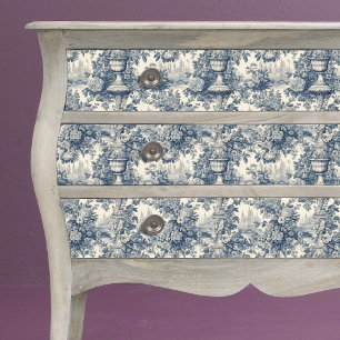  bloemenblauw vaas Toile de Jouy Tissuepapier