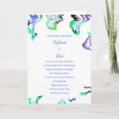 Bloemenblauw wit boho zomer lente bruiloft (Voorkant)