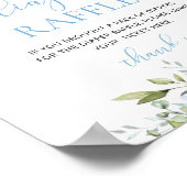 Bloemenblauwe eucalyptus loof luier loterij poster (Hoek)