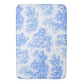  bloemenblauwe turquoise toile jouy badmat (Voorkant Verticaal)