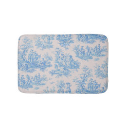  bloemenblauwe turquoise toile jouy badmat