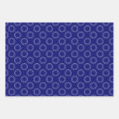 bloemenblauwe turquoise toile jouy inpakpapier vel (Voorkant 3)