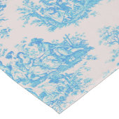 bloemenblauwe turquoise toile jouy korte tafelloper (Hoek)