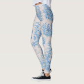  bloemenblauwe turquoise toile jouy leggings (Links)