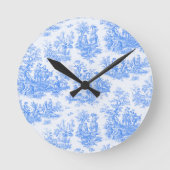  bloemenblauwe turquoise toile jouy ronde klok (Voorkant)