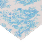 bloemenblauwe turquoise toile jouy tafelkleed (Gekanteld)