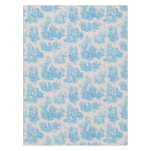 bloemenblauwe turquoise toile jouy tafelkleed (Voorkant)