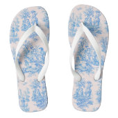 bloemenblauwe turquoise toile jouy teenslippers (Voetbed)