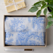 bloemenblauwe turquoise toile jouy tissuepapier (Geschenk)