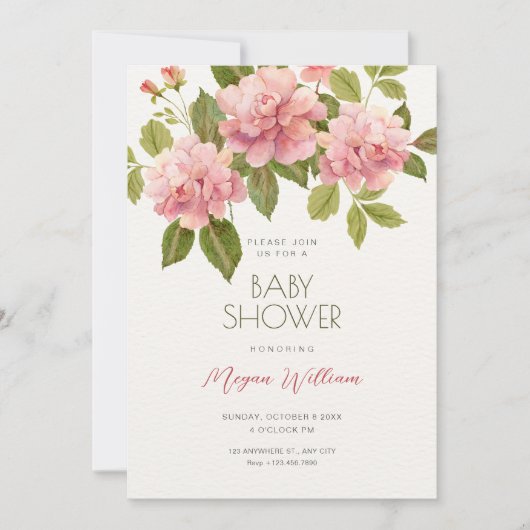 Bloemenbloei baby shower kaart (Voorkant)