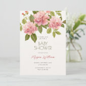 Bloemenbloei baby shower kaart (Staand voorkant)