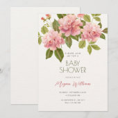 Bloemenbloei baby shower kaart (Voorkant / Achterkant)