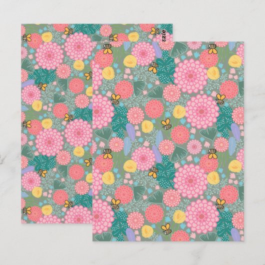 Bloemenbloei Briefkaart (Voorkant / Achterkant)