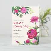Bloemenbloei verjaardag kaart (Staand voorkant)