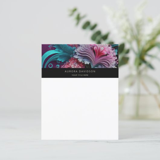 Bloemenbloei Waterverf Custom Briefpapier Papier (Staand voorkant)