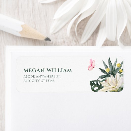 Bloemenbloei waterverf etiket (Insitu)