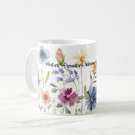 Bloemenbloei waterverf geschenken koffieliefhebber koffiemok