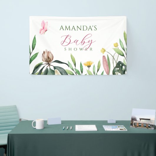 Bloemenbloei waterverf spandoek (Beurs)