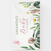 Bloemenbloei waterverf spandoek (Verticaal)