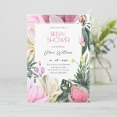 Bloemenbloei waterverf vrijgezellenfeest kaart (Staand voorkant)