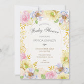 Bloemenbloei zacht kleur baby shower kaart (Voorkant)