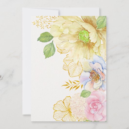 Bloemenbloei zachte kleur verjaardag kaart (Achterkant)