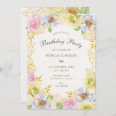 Bloemenbloei zachte kleur verjaardag kaart (Voorkant / Achterkant)