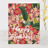 Bloemenbloem Botanische Plumeria Grote Verjaardag  Kaart (Gele Bloem)