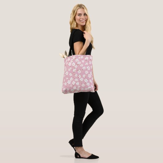 Bloemenbloem Canvas tas (Op model)