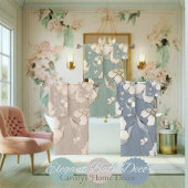 Bloemenbloemblaadjes crème tinten op Bord GreenTea Bad Handdoek