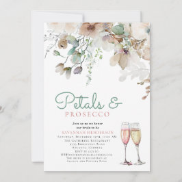 Bloemenbloemblaadjes en Prosecco Blauwgroen Vrijge Kaart