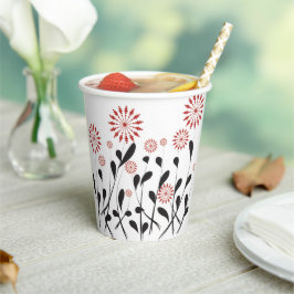 Bloemenbloesem Leuke mode Eenvoudig Rood Mooi Meis Papieren Bekers